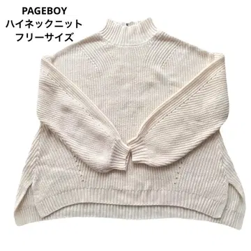 PAGEBOY 페이지 보이 크림색 터틀넥 니트 하이넥 니트