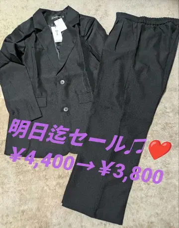 미사용 새상품 블랙 테일러드 자켓 팬츠 세트 XL