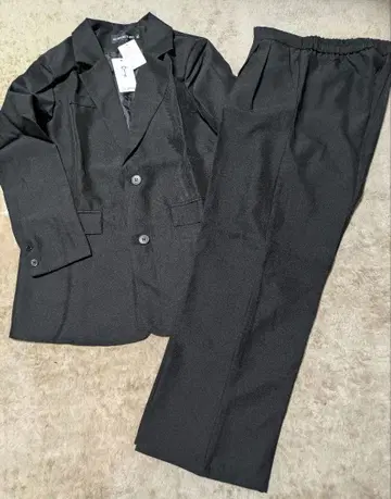 미사용 새상품 블랙 테일러드 자켓 팬츠 세트 XL