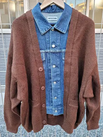 SOFTHYPHEN 데님 MIX 가디건 데님 니트 03