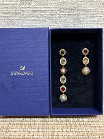 Swarovski 펄 크리스탈 롱 귀걸이