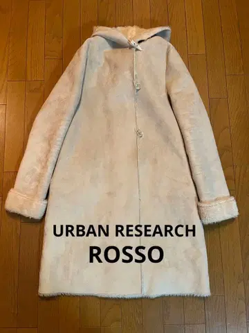 URBAN RESERCH ROSSO 페이크 무스탕 코트 베이지