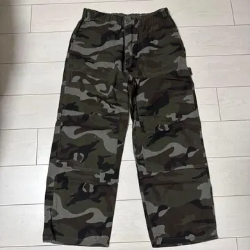 카모 패턴 와이드 카고 팬츠