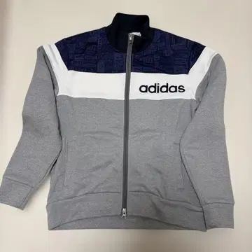 adidas 풀 집업 자켓 M 그레이/네이비/화이트