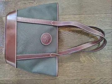 새상품급 헌팅 월드 올리브 그린 토트백 캔버스 가죽