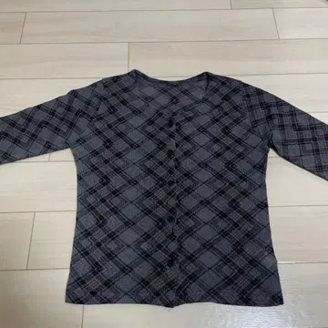 unemansion 그레이 계열 체크 긴팔 셔츠 F 사이즈