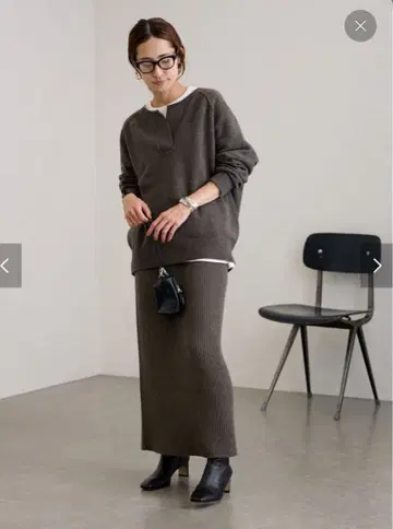 FRAMeWORK 미들 게이지 천축 헨리 풀오버 브라운 셋업