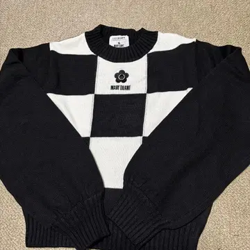 MARY QUANT 체크 무늬 니트 스웨터