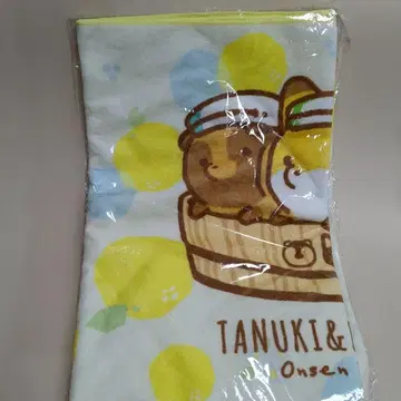 너구리와 여우 온천 디자인 롱 타월