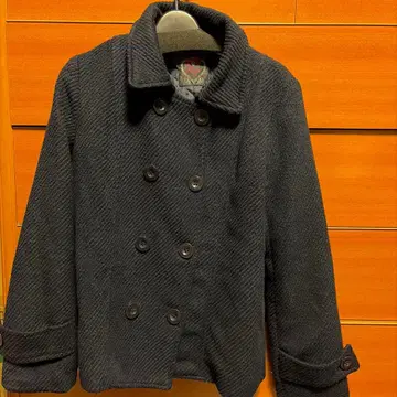 네이비 더블 브레스트 울 코트