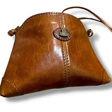 [레어] BONIA 보니아 숄더백 가죽 브라운 삼각형 레트로