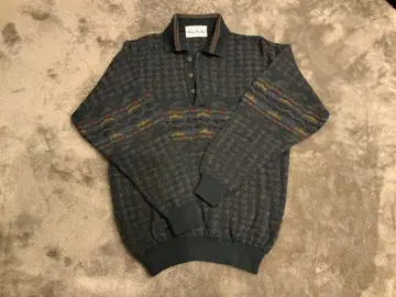 존 스미스 그레이 체크 무늬 니트 스웨터