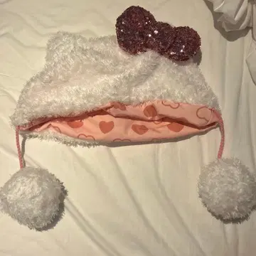 USJ 유니버셜 헬로키티 팬캡 스팽글 리본