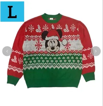 택 포함 새상품 아베일 디즈니 크리스마스 미키 니트 스웨터 L
