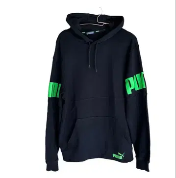미사용 새상품 PUMA 후드 부착 후드티 블랙/그린