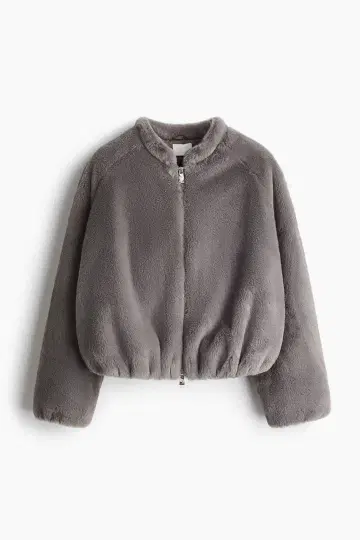 새상품급 [ H&M ] 플러피 자켓 그레이 보아 자켓