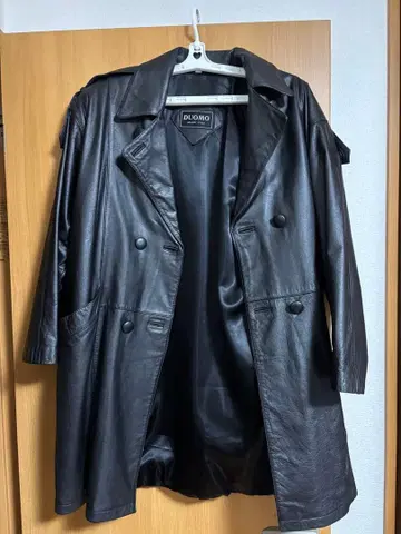 천연 가죽 블랙 가죽 코트