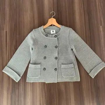 부즈루드 그레이 실버 라메 니트 자켓