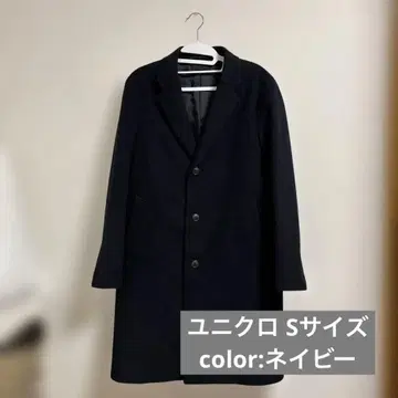 [ 유니클로 ] 울 캐시미어 체스터 코트 네이비