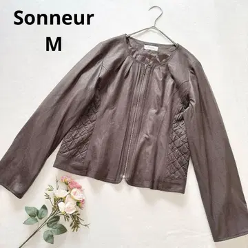 선우르 노카라 자켓 스웨이드조 얇은 소재 아우터 브라운 M