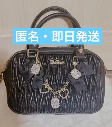 LIZLISA 퀼팅 리본 참 미니백