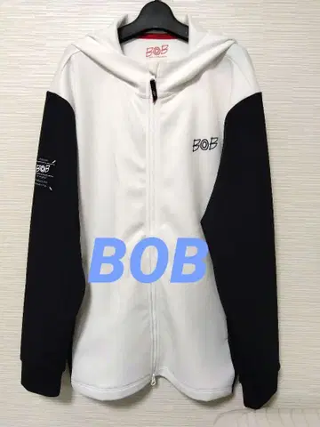 BOB 풀 집업 후드티 화이트/블랙 LL