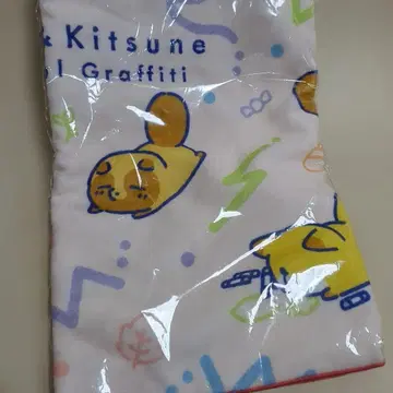 너구리와 여우 롱 타월 LN1393EM 그림 그리기 새상품 미사용 미개봉