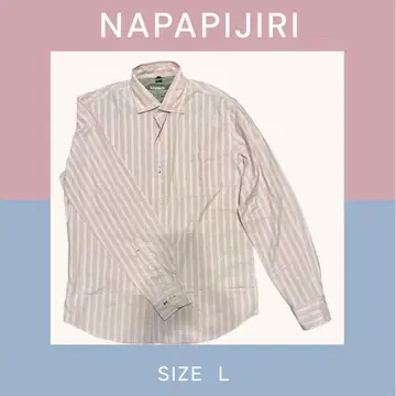 NAPAPIJRI 스트라이프 핑크 셔츠 L 사이즈 나파피리