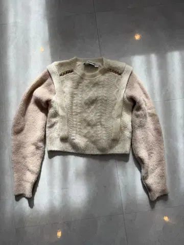 셀프 포트레이트 아이보리 크롭 스웨터 S