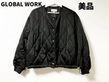 GLOBAL WORK 블랙 퀼팅 자켓