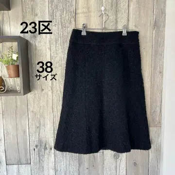 23구 라메 스팽글풍 블랙 플레어 스커트 38 사이즈 일본제