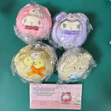 산리오 일어서는 봉제 인형 마스코트 4개 세트