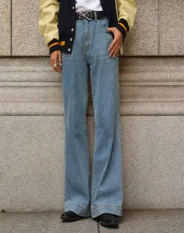 nugu 플레어 라인 워시 데님