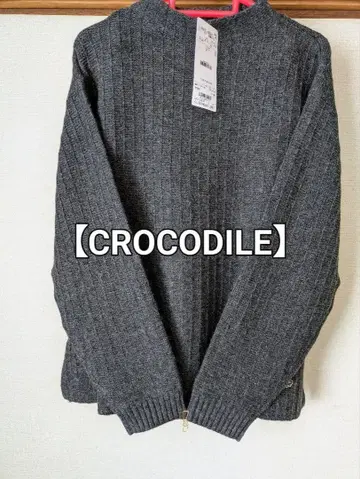 CROCODILE 다크 그레이 리브 긴팔 스웨터 택 포함 새상품