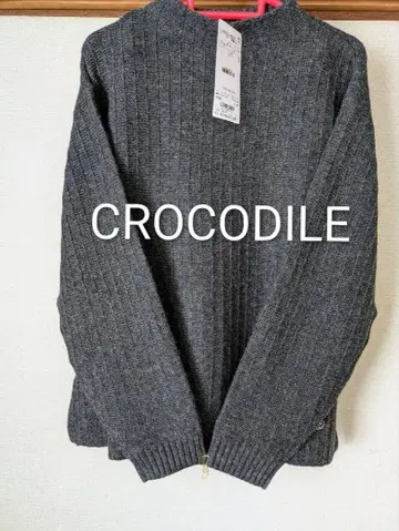 CROCODILE 다크 그레이 리브 긴팔 스웨터 택 포함 새상품