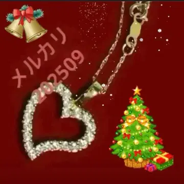 [ Xmas ] 스톤 장식 하트 뒷면 금 10K 목걸이/펜던트