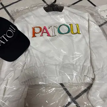 PATOU XS 화이트 크롭 맨투맨