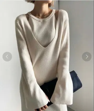 AMERICAN SLEEVE LAYERED KNIT DRESS