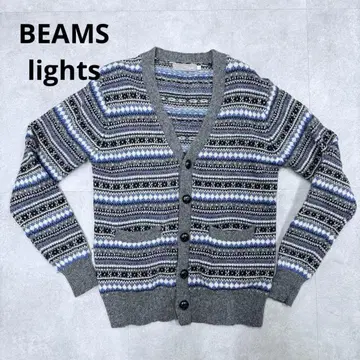 BEAMS Lights (빔즈 라이츠) 페어아일 패턴 울 가디건