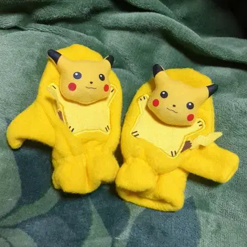 피카츄 [레트로] 어린이용 플리스 장갑 [종이 봉투 없음]