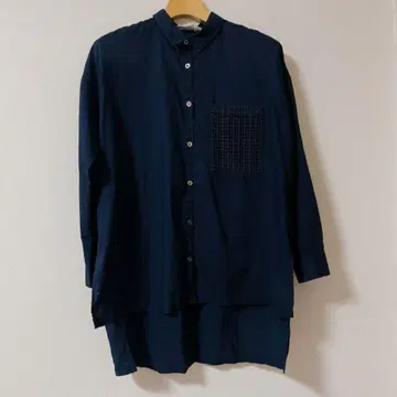 미디 블라우스 네이비