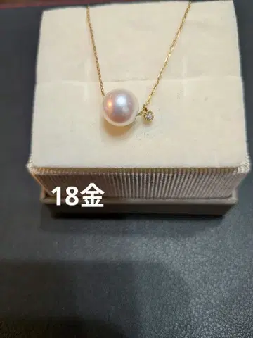 ete K18 레이어 펄 다이아몬드 목걸이