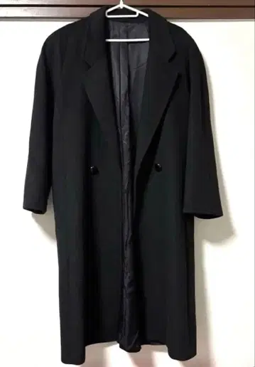 퓨어 캐시미어 100% 롱 코트 이탈리아제 히요쿠 블랙 11호 M~L