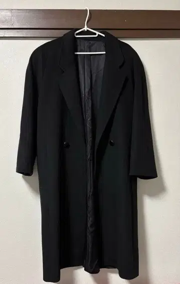 퓨어 캐시미어 100% 롱 코트 이탈리아제 히요쿠 블랙 11호 M~L