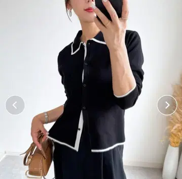 노스탤지어 배색 니트 가디건