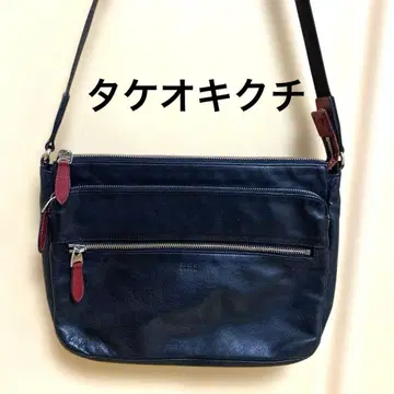 다케오 키쿠치 가죽 숄더백 새상품급 하자품