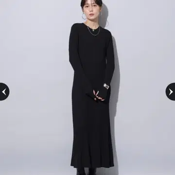 Arpege story 2025AW 라메 니트 롱 원피스 블랙 S 사이즈