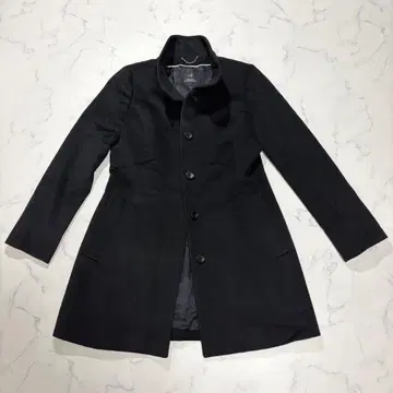 23구 스탠드 카라 코트 캐시미어 100% 블랙 40 사이즈 A라인