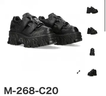 M-268-C20 newrock 뉴락 천연 가죽 신발 부츠 통굽 블랙