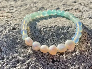 진주 문스톤 반딧불이석 파워스톤 팔찌